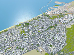 Ashdod city Israel 20km 3D Model