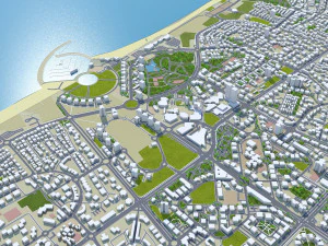 Ashdod city Israel 20km 3D Model