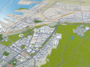 Ashdod city Israel 20km 3D Model