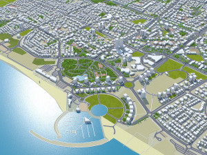 Ashdod city Israel 20km 3D मॉडल