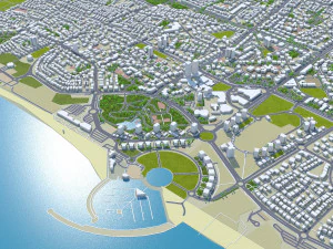 Ashdod city Israel 20km 3D Model