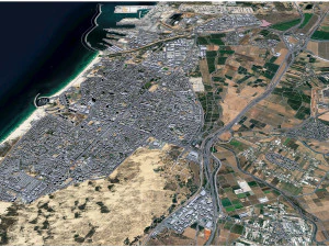 Ashdod city Israel 20km 3D Model
