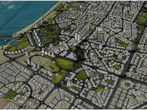 Ashdod city Israel 20km 3D मॉडल