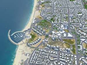 Ashdod city Israel 20km 3D मॉडल