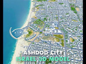 Ashdod city Israel 20km 3D Model
