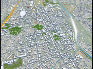 Citt&agrave; di Bakhmut Ucraina 25 km Modello 3D