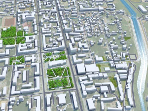 Citt&agrave; di Bakhmut Ucraina 25 km Modello 3D