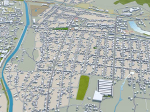 Citt&agrave; di Bakhmut Ucraina 25 km Modello 3D