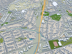 Bakhmut city Ukraine 25km Modelo 3D