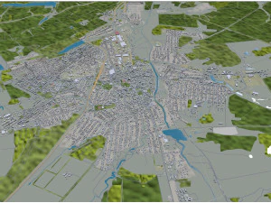 Citt&agrave; di Bakhmut Ucraina 25 km Modello 3D