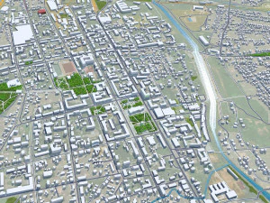 Citt&agrave; di Bakhmut Ucraina 25 km Modello 3D