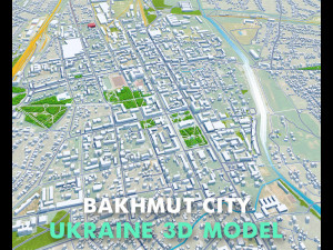 Bakhmut city Ukraine 25km Modelo 3D