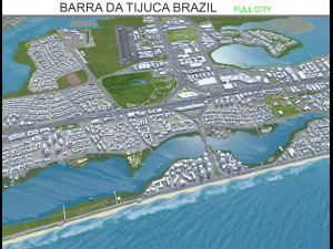 Barra da Tijuca city Brazil 25km 3D मॉडल