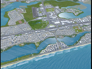 Barra da Tijuca city Brazil 25km 3D Model