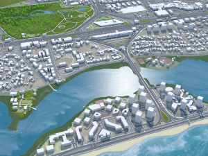 Barra da Tijuca city Brazil 25km 3D Model