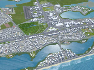 Barra da Tijuca city Brazil 25km 3D Model