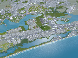 Barra da Tijuca city Brazil 25km 3D Model