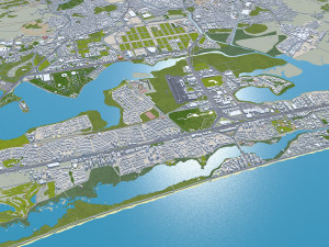 Barra da Tijuca city Brazil 25km 3D Model