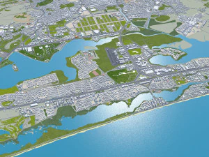Barra da Tijuca city Brazil 25km 3D Model