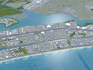 Barra da Tijuca city Brazil 25km 3D Model