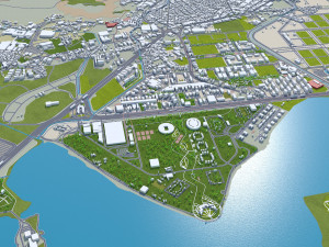 Barra da Tijuca city Brazil 25km 3D Model