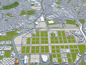 Barra da Tijuca city Brazil 25km 3D Model