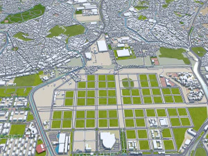 Barra da Tijuca city Brazil 25km 3D Model