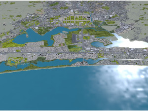 Barra da Tijuca city Brazil 25km 3D Model