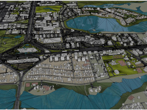 Barra da Tijuca city Brazil 25km 3D Model
