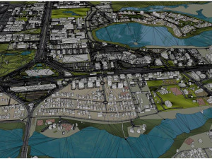 Barra da Tijuca city Brazil 25km 3D Model