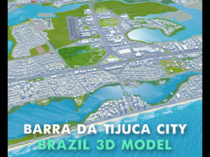 Barra da Tijuca city Brazil 25km 3D Model