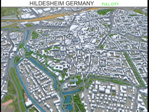 Hildesheim city Germany 30km 3D Model
