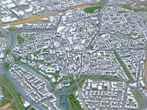 Hildesheim city Germany 30km 3D Model