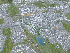 Hildesheim city Germany 30km 3D 모델