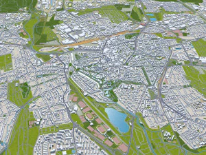 Hildesheim city Germany 30km 3D Model