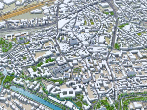 Hildesheim city Germany 30km 3D Model