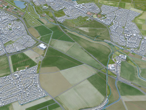 Hildesheim city Germany 30km 3D 모델