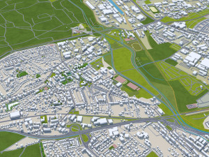 Hildesheim city Germany 30km 3D 모델