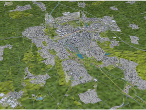Hildesheim city Germany 30km 3D Model