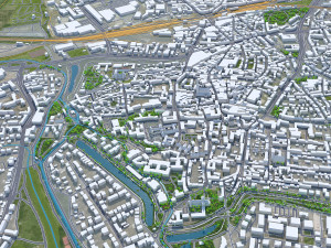Hildesheim city Germany 30km 3D 모델