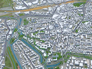 Hildesheim city Germany 30km 3D Model
