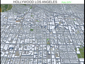 Hollywood Los Angeles city California USA 15km 3D Модель