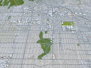 Hollywood Los Angeles citt&agrave; California USA 15 km Modello 3D