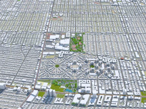 Hollywood Los Angeles citt&agrave; California USA 15 km Modello 3D