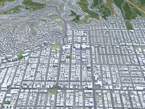 Hollywood Los Angeles citt&agrave; California USA 15 km Modello 3D