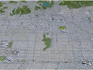 Hollywood Los Angeles citt&agrave; California USA 15 km Modello 3D