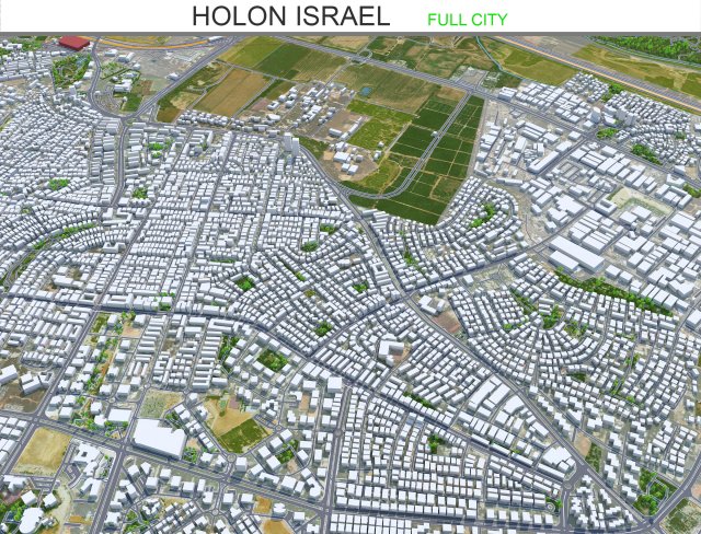 Holon city Israel 10km 3D Model .c4d .max .obj .3ds .fbx .stl .blend