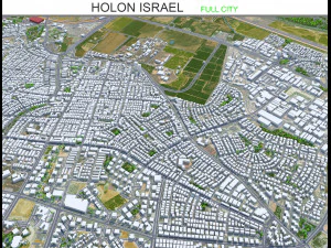 Holon şehri İsrail 10km 3D Model