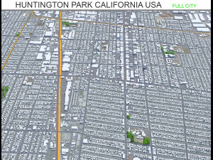 Huntington Park city California USA 10km 3D Model