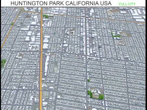 Huntington Park şehri Kaliforniya ABD 10km 3D Model